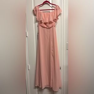 NWT Chiffon Pink off the shoulder maxi dress